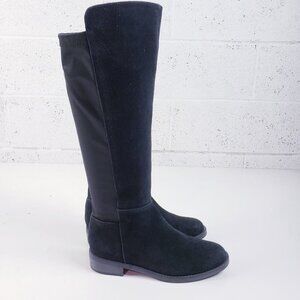 Blondo Velma black suede tall boots over the knee riding low heel waterproof 8